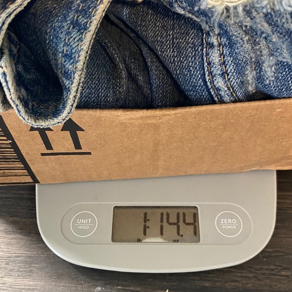 Vtg Abercrombie & Fitch distressed denim trucker jacket jr L grunge Y2K - Picture 11 of 11